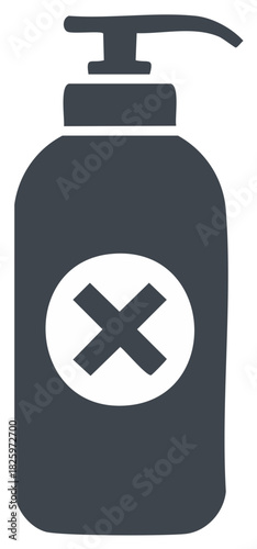 Hand Sanitizer Bottle with Cross Symbol, Clean Hygiene Routine Icon