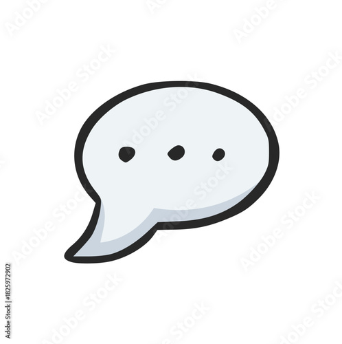 Hand Drawn Speech Bubble Icon, Doodle of Chat Box, Conversation, Communication, Message, Thinking, Dialogue, and Notification Symbol