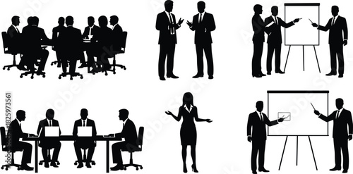 Snowmobile rider action silhouettes showing winter sports jumps, drifting, racing, mountain riding, extreme snow adventure, fast snowmobile performance, and victory pose