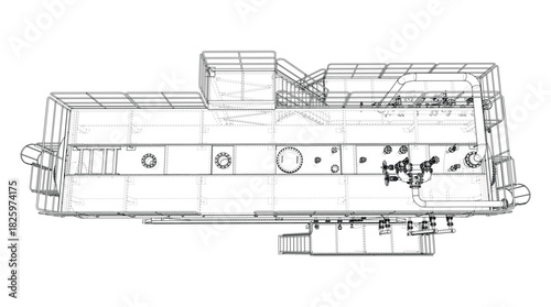Industrial Equipment Blueprint. Vector
