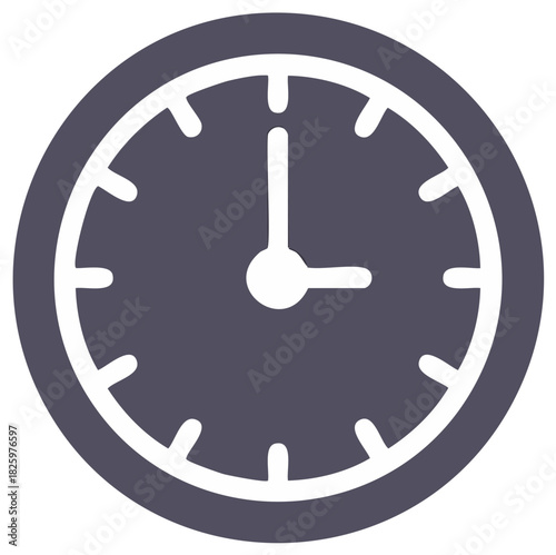 Clock Icon Showing Three O'Clock Time Management and Deadline Concept