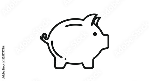 Simple outline icon of a piggy bank symbolizing savings and finance