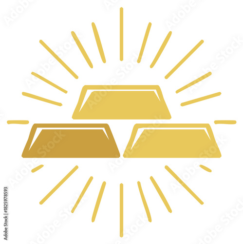 Three shiny stacked gold bars glowing brightly symbolizing wealth luxury and prosperity