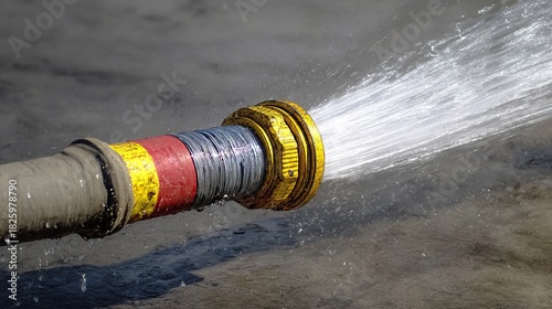oligarchy. An out-of-control fire hose writhing wildly, spraying water in all directions. mobility guides, transit brochures, designed for transport & logistics marketing, used by interior designers.