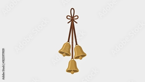 Golden Bells Hanging Festive Holiday Decoration Christmas Jingle Music