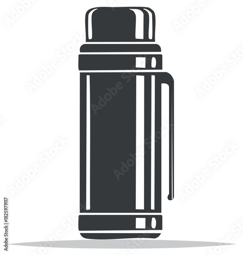 Portable insulated bottle hot or cold drink container graphic icon