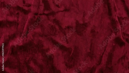 Luxurious Deep Red Velvet Fabric Elegant Crumpled Texture Background