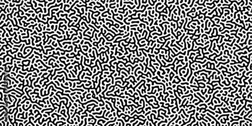 Organic seamless patterns with rounded lines Diffusion reaction background. Monochrome background of natural organic forms motion. Overlay template abstract Turing organic wallpaper background.