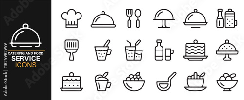 Vector food service symbols for restaurants, events, and hospitality design