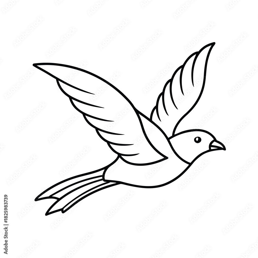 Obraz premium 🕊️ Vector illustration of a flying white dove, a symbol of peace, love, and freedom, with elegant wings in flight