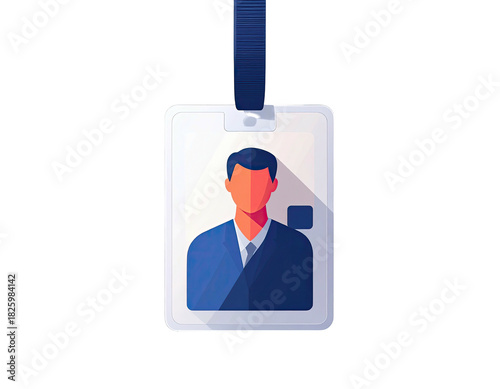 ID badge with abstract man