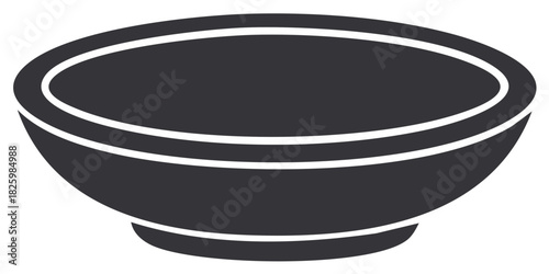 Isolated bowl dish simple design element minimal style illustration