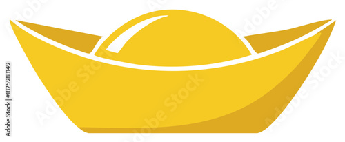 Chinese Gold Ingot Vector Illustration For Asian Lunar New Year Celebration