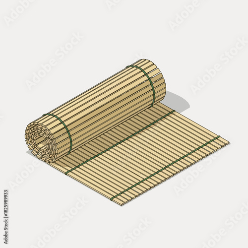 Stylized bamboo mat illustrating traditional craft and natural material use