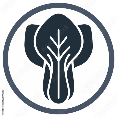 Bok Choy Icon in Circle Frame Healthy Vegetable Nutrition Design