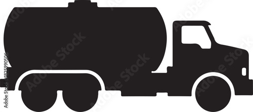 Tanker truck icon black silhouette vector illustration transport