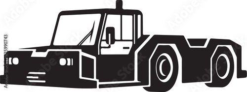 Heavy duty truck silhouette front view vector graphic icon design