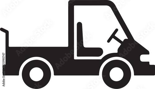 Utility maintenance golf cart icon vector graphic silhouette symbol