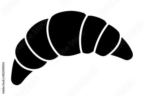 Croissant silhouette vector, Croissant  black symbol
