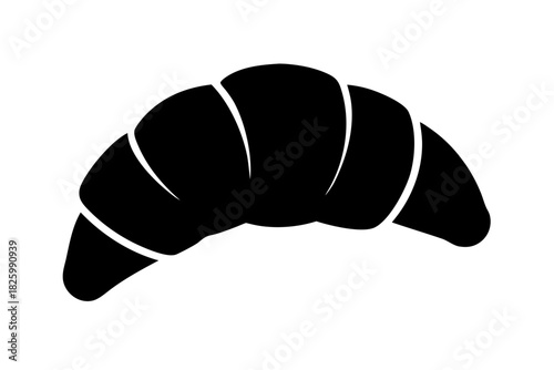 Croissant silhouette vector, Croissant  black symbol
