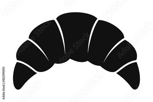 Croissant silhouette vector, Croissant  black symbol
