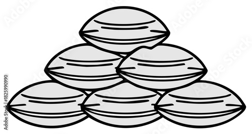 Stack of Gray Sandbags Protection Barrier Flood Defense Vector Illustration