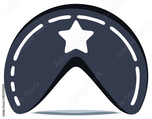 Modern Fortune Cookie Icon with a Star Symbol for Luck and Destiny