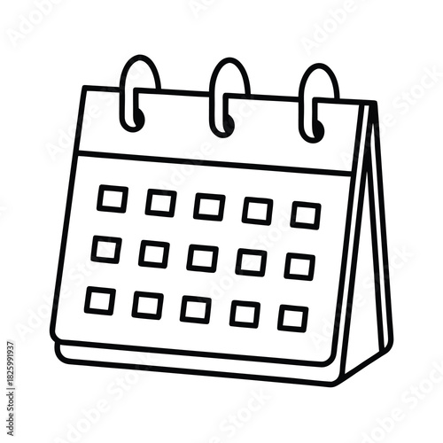 Black electronic desktop calendar icon with keypad for calculating business finance numbers and date mathematics symbol display