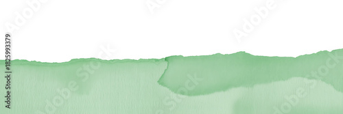 Green watercolor wash with a torn edge effect, isolated on white background