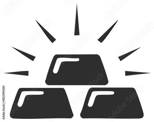 Stacked Gold Bars Glowing - Investment Opportunity and Wealth Concept Icon