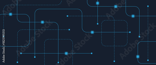 Abstract digital AI circuit board background with tech icons. Digital technology motherboard texture design. Engineering circuit board concept for poster, header, banner, website, presentation