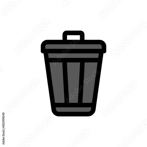 Trash Can Icon - Flat Design Icon on White Background Vector Art Illustration on white background.