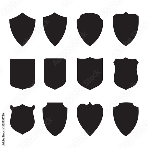 different shields shape vector

