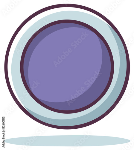 Circular icon with layered rings and shadow, simple design