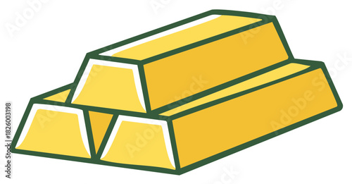Stacked Gold Bars Shiny Yellow Precious Metal Wealth Investment Concept