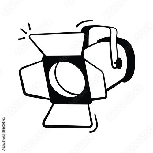 A trendy hand drawn icon of spotlight, ready to use