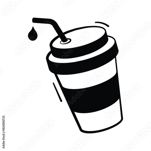 Well designed amazing hand drawn icon of soft drink, modern vector