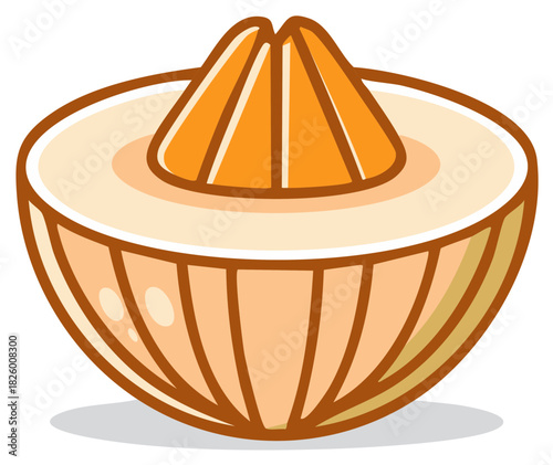 Cartoon vector illustration of a manual citrus juicer for making fresh juice