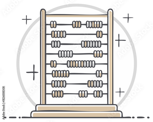 Illustration of a Counting Frame Abacus Tool Math Education Learning Financial Calculation