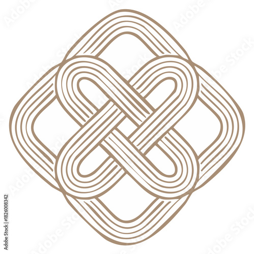 Elegant interlaced eternal knot vector graphic. Traditional Celtic symbol representing infinity and harmony.