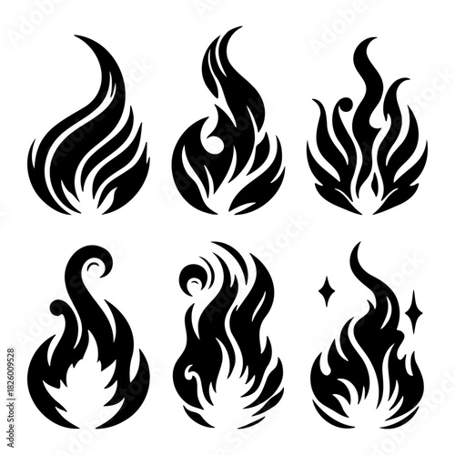 Creative collection of unique and modern fire illustrations