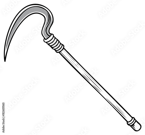 Illustration of a sickle vector graphic isolated design element