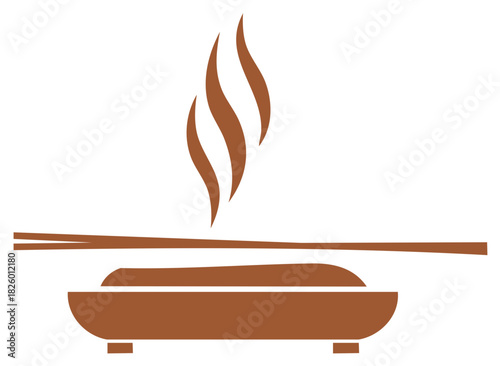 Burning Incense Stick Emitting Fragrant Smoke from a Holder