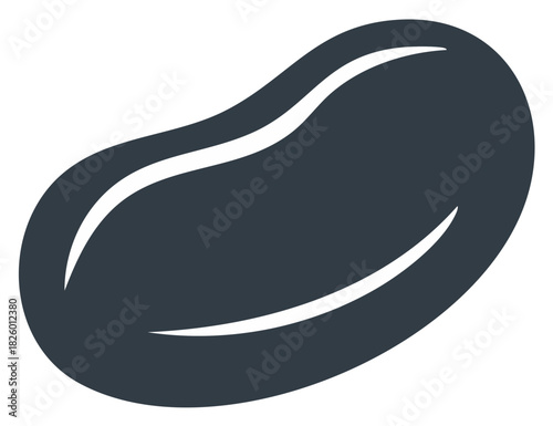 Simple icon illustration of a dark blue jelly bean candy shape