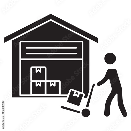 Warehouse icon, Warehouse Worker, Inventory Handler, Logistics Staff, Stock Coordinator, vector
