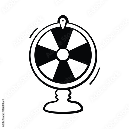 A spinning prize wheel often used in games and contests