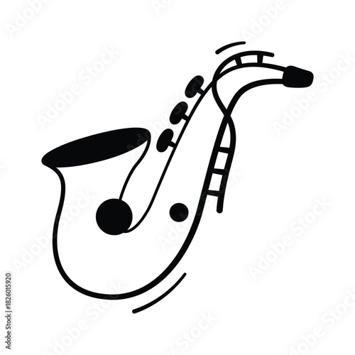 Trendy saxophone icon used to play smooth and jazzy melodies