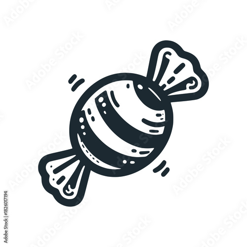 Black white illustration of sweets