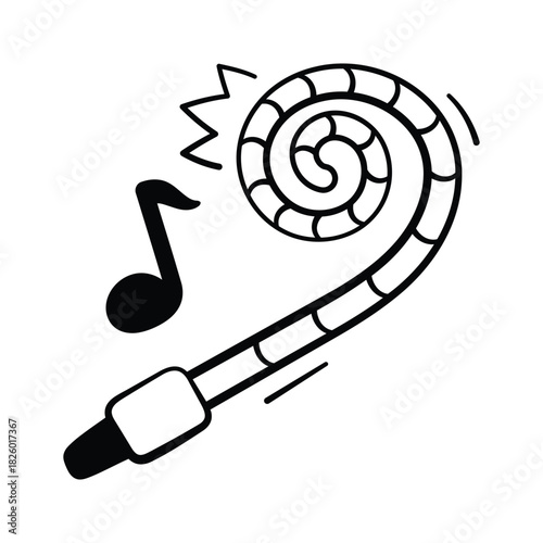 Get this modern design of party blower in editable style