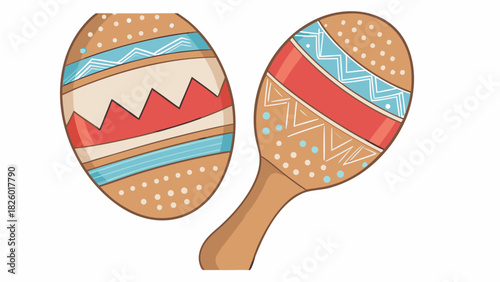 Festive pair of maracas ready to shake up your next celebration with fun and vibrant colors